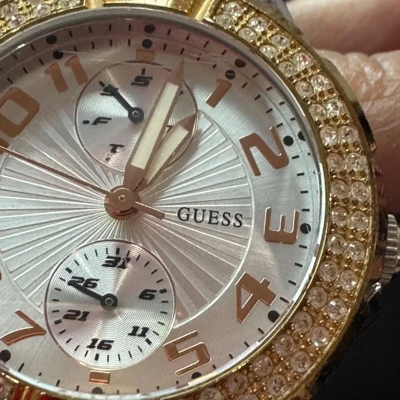 GUESS Women’s Two-Tone Crystal Accent Watch – U13586L2 - Picture 7 of 9